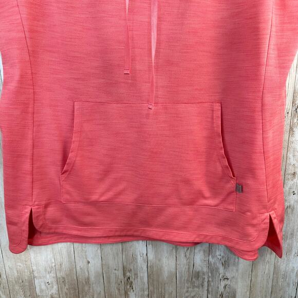 T by Talbots Active Top Women L Cowl Neck Short Sleeve Split Hem Kangaroo Pocket - Picture 5 of 7